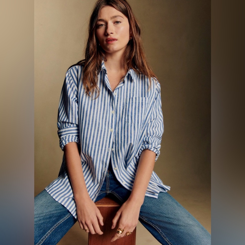Sezane MAX SHIRT in Striped blue 42 / 10 - Picture 6 of 9